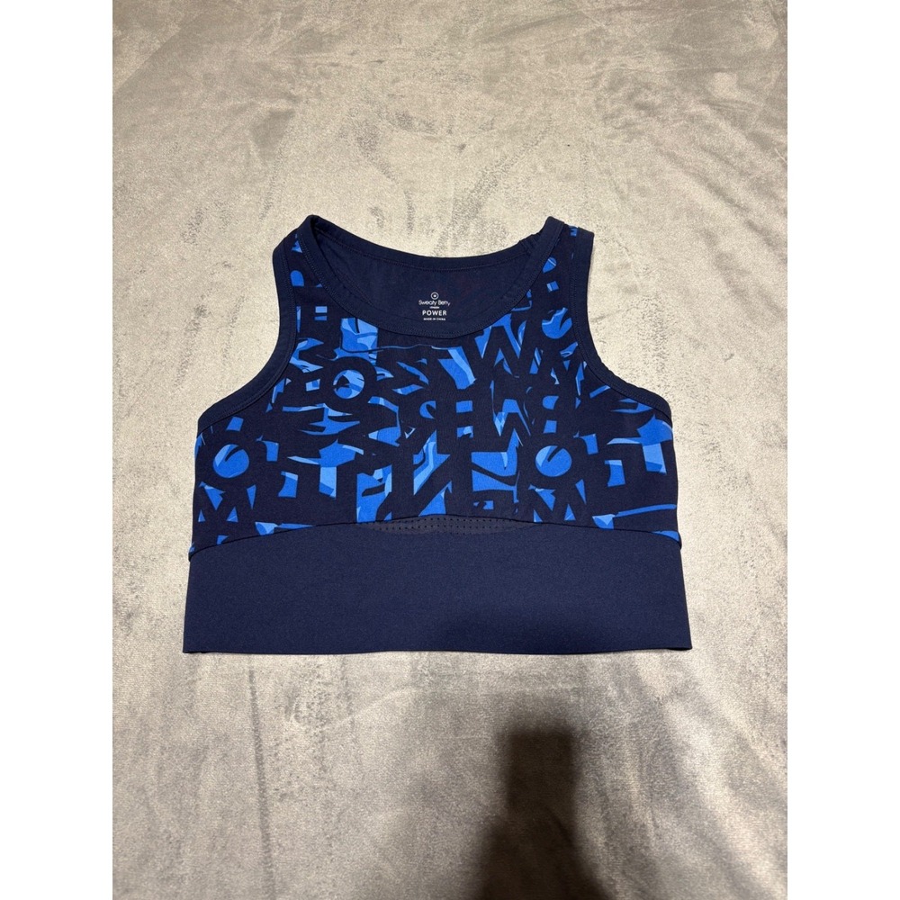 Sweaty Betty Womens Size M Blue Power Frame Workout Tank Sports Bra SB6417